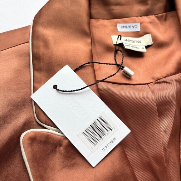 NWT JASON WU COGNAC WHITE SATIN MID-LENGTH SLEEVELESS BLAZER-VEST - Picture 12 of 12